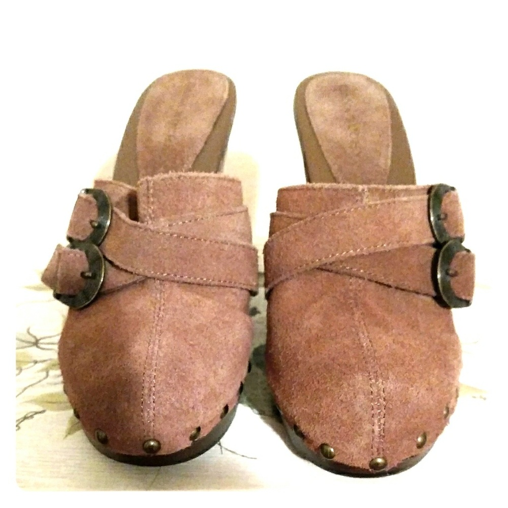 👡SUEDE TAN MULE SHOES