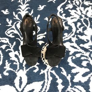 Diane von furstenberg black zia platform shoes