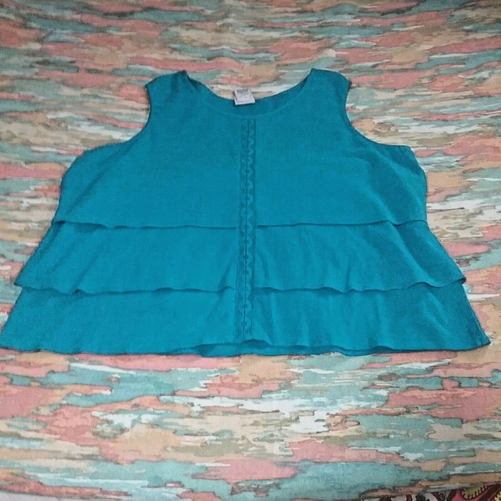 BFA Classics teal sleeveless top size XL