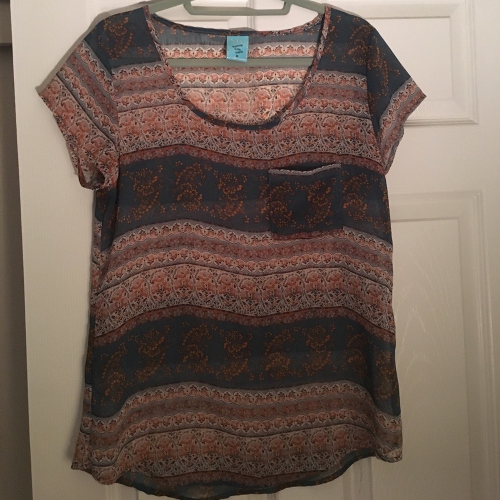 Copper/blue floral blouse - HIP (nordstroms brand)