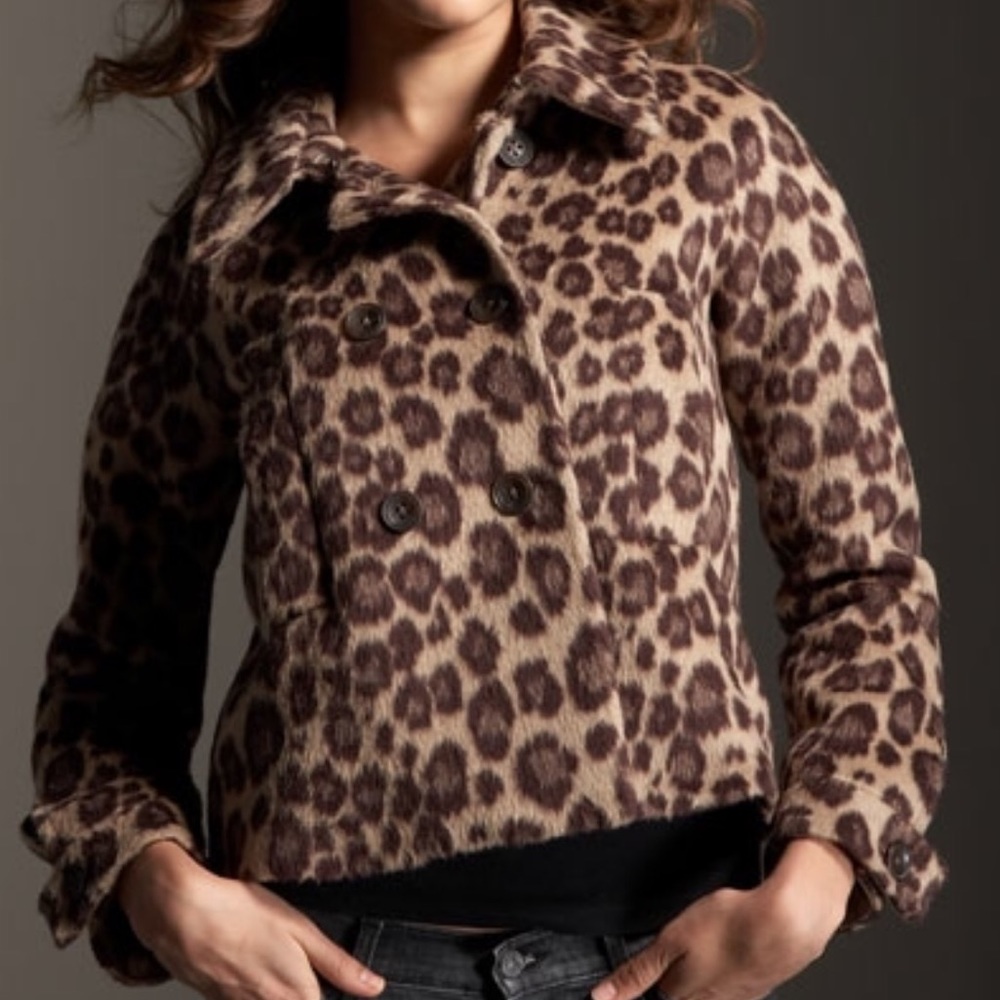 Rebecca Taylor leopard peacoat size 4 never worn