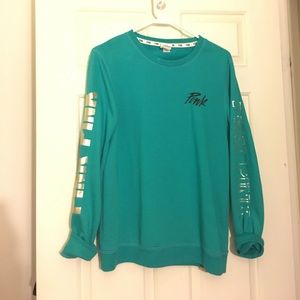 VS Pink sweatshirt w/ gold letters