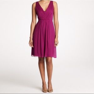 J Crew Louisa Silk Chiffon Dress in Spiced Wine