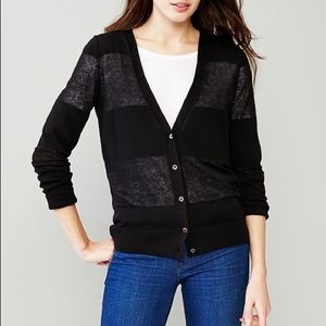 GAP sheer stripe cotton/linen cardigan