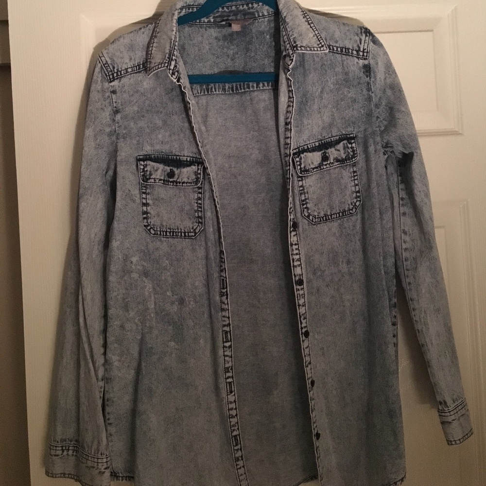 Acid wash denim shirt