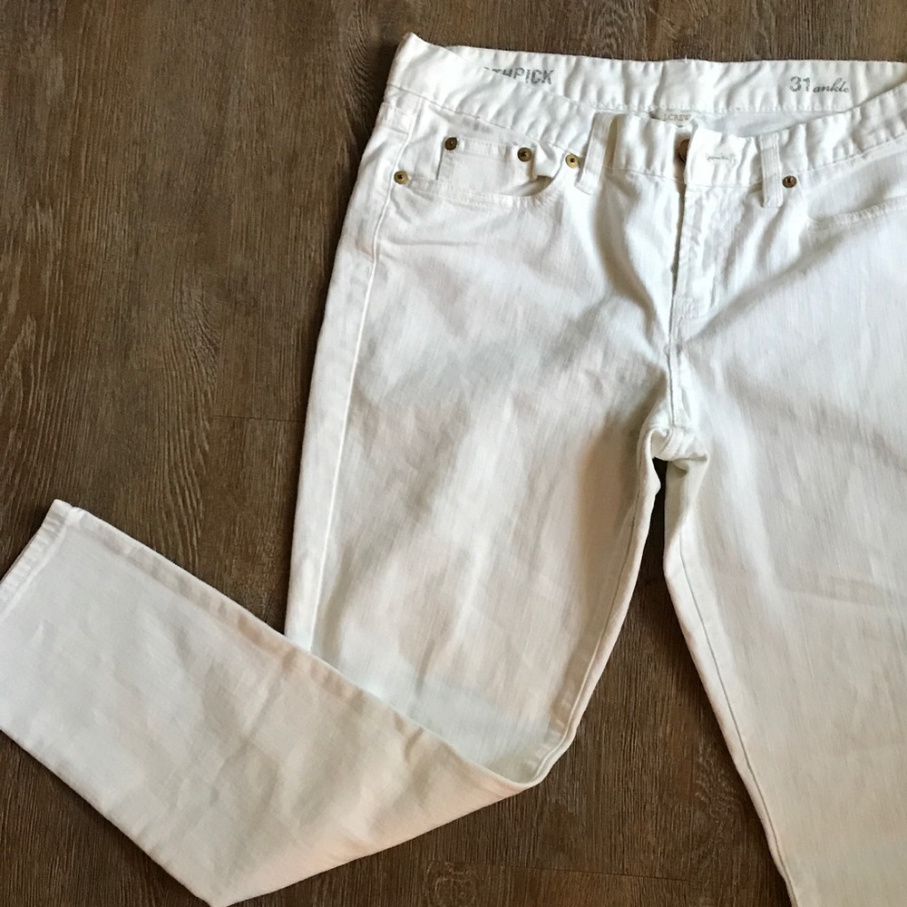 JCrew Toothpick White Denim Pants