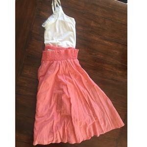 Coral BANANA REPUBLIC pleated skirt | size M
