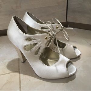 Satin Peep Toe Heels