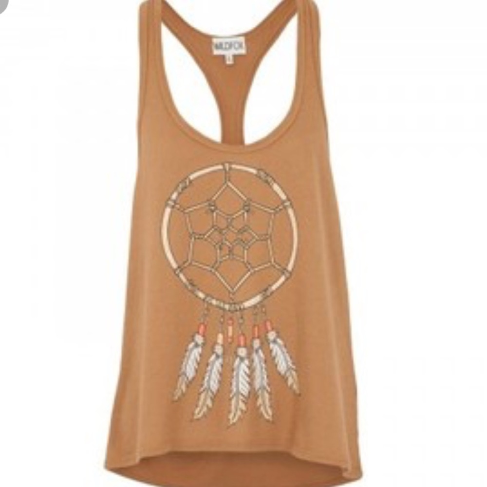 Wildfox Dream Weaver Racer Back Tank in Brown Med