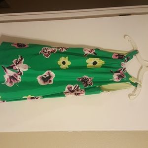 J crew green floral dress