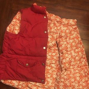 Reversible orange print & red vest American Eagle