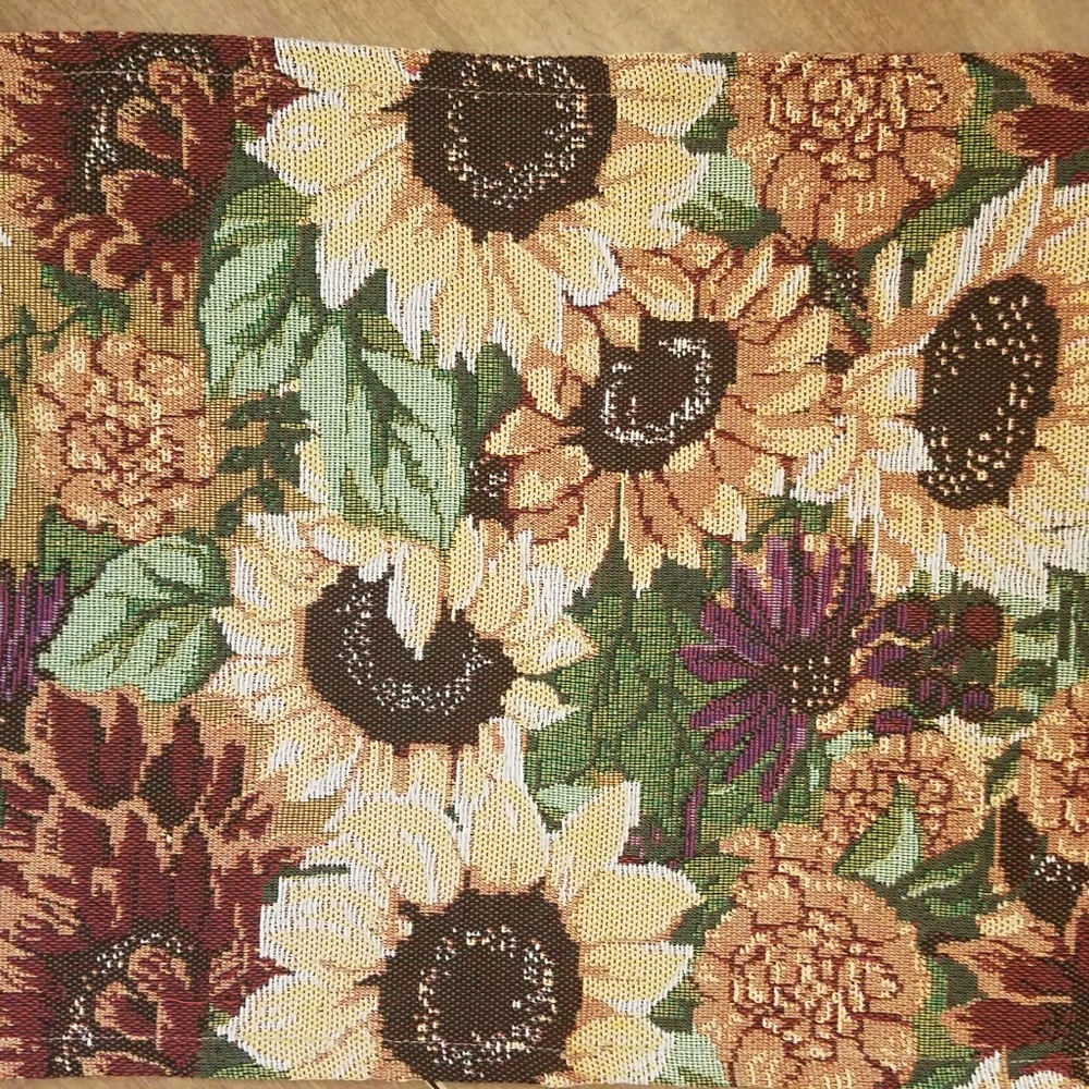 Sunflower tapestry table runner