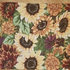 Sunflower tapestry table runner