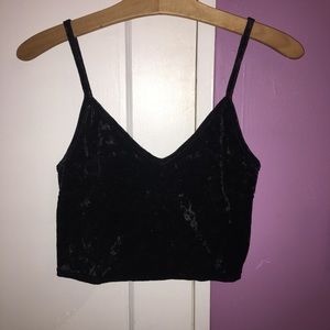 Velvet black crop top