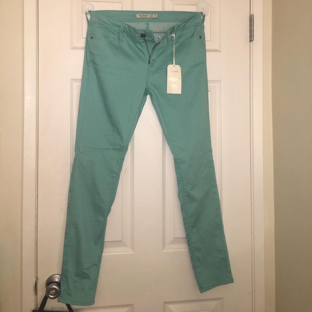 Turquoise jeans
