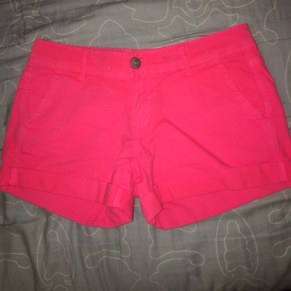 hot pink midi shorts