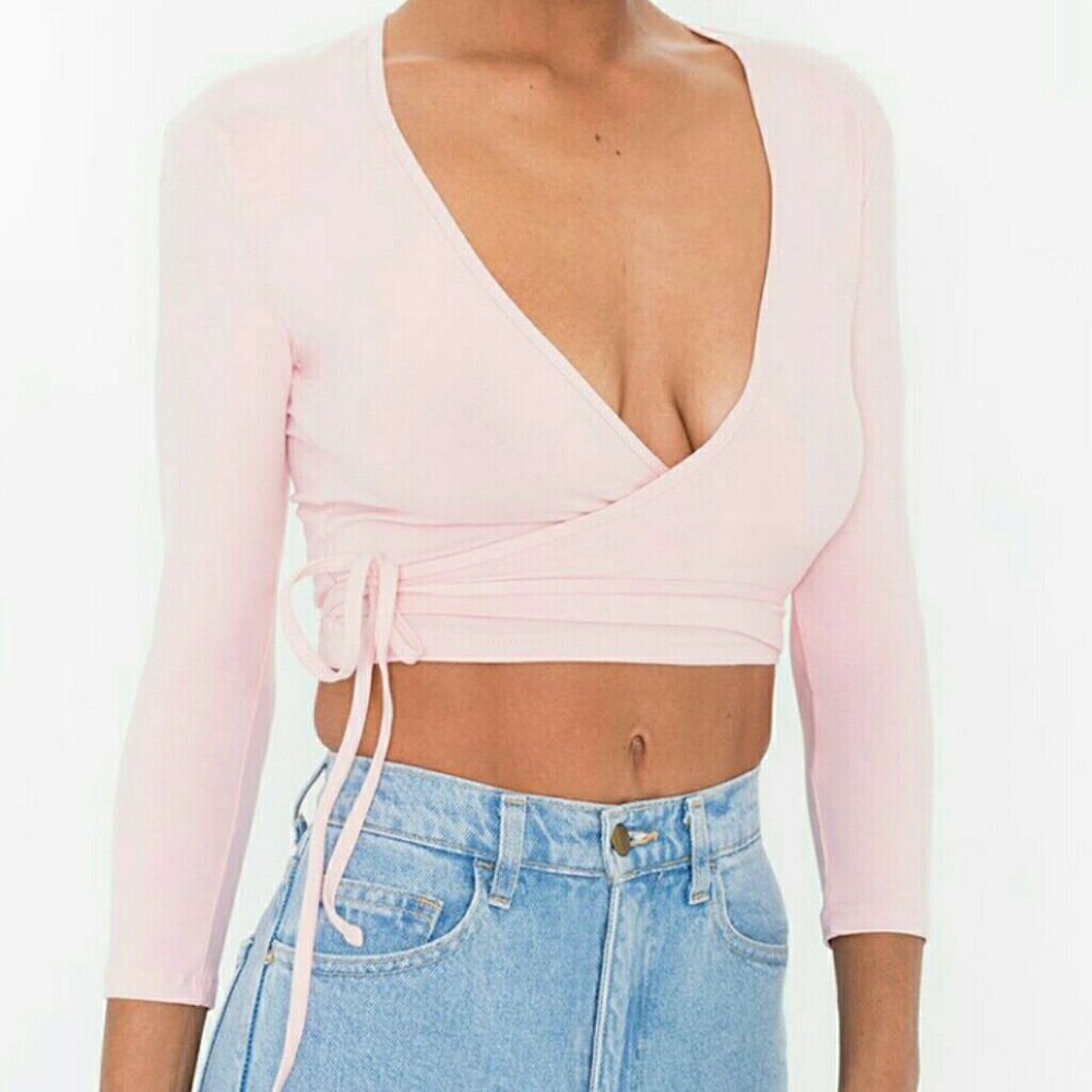 American Apperal wrap around crop top