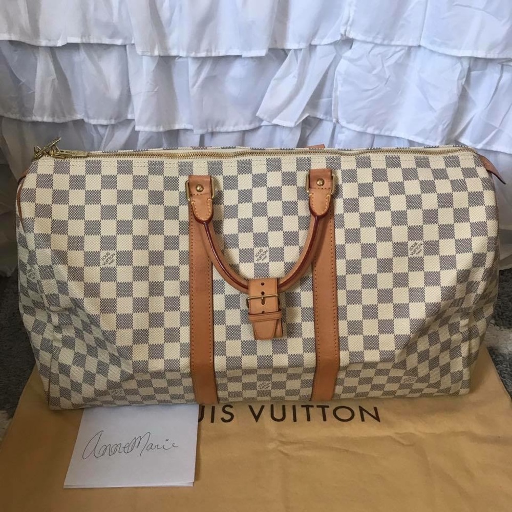 Auth Damier Azur Keepall 50 - Picture 1 of 8