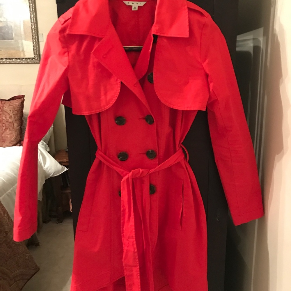 CAbi red popper convertible pea coat. Size 4