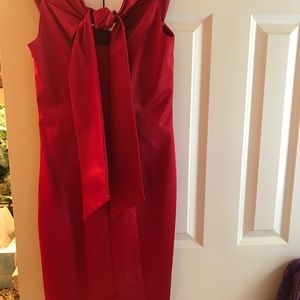 Red satin sheath dress size 0