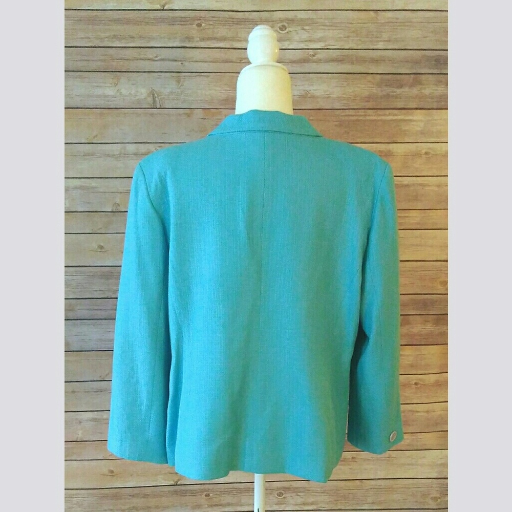 🔴 Joan Leslie turquoise color blazer - Picture 2 of 5