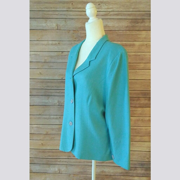🔴 Joan Leslie turquoise color blazer - Picture 4 of 5