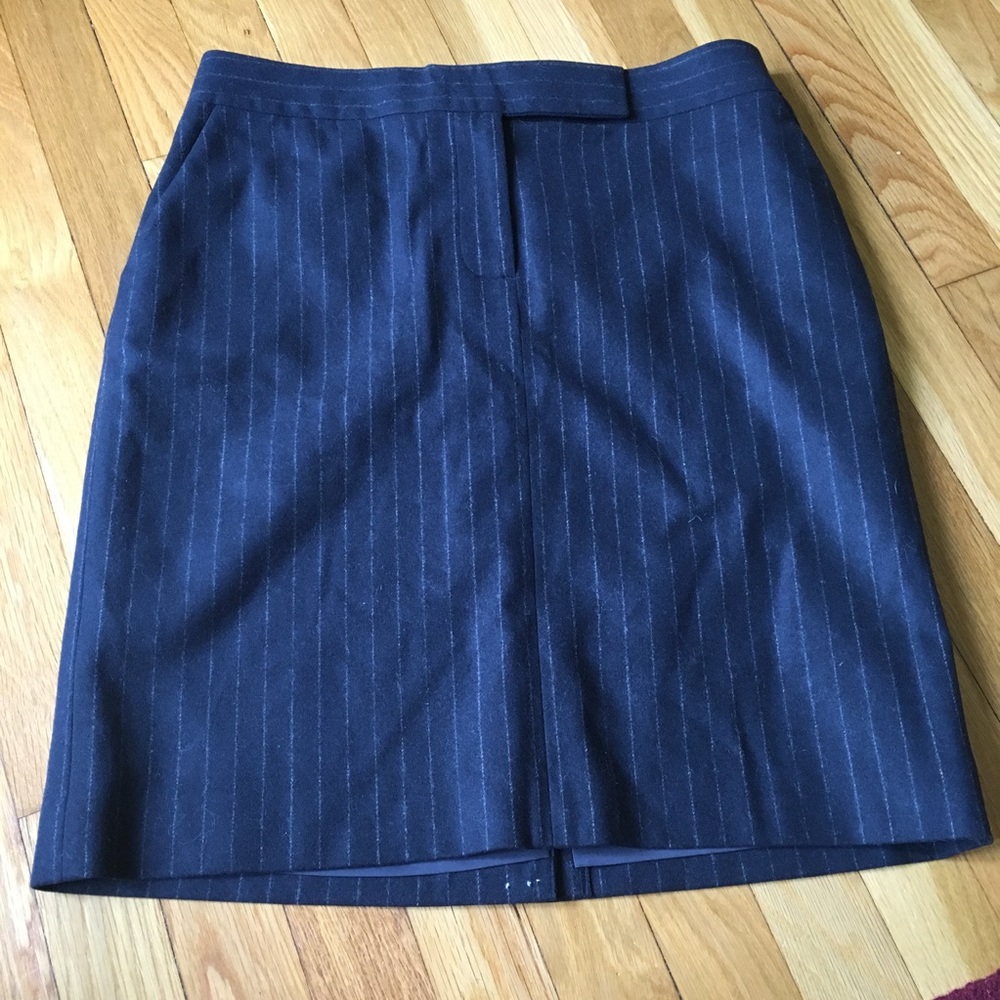 J. Crew pinstripe wool skirt