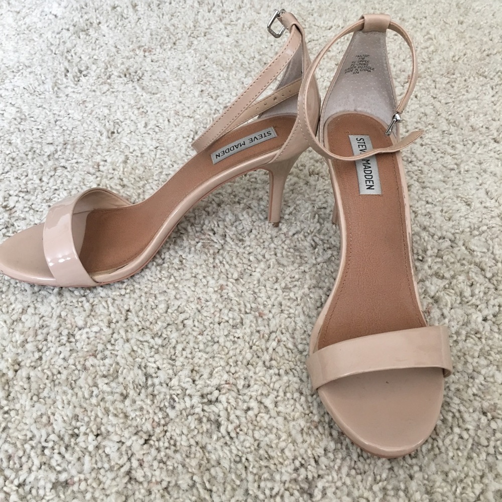 Strappy nude heels