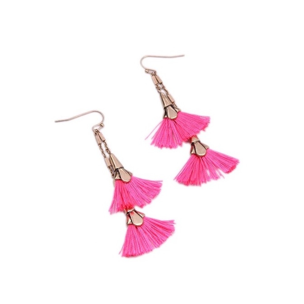 Pink Tassel Earrings