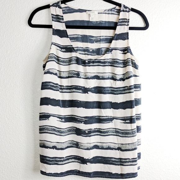 J. Crew Tops - J.Crew Silk Sleeveless Striped Top Size 4