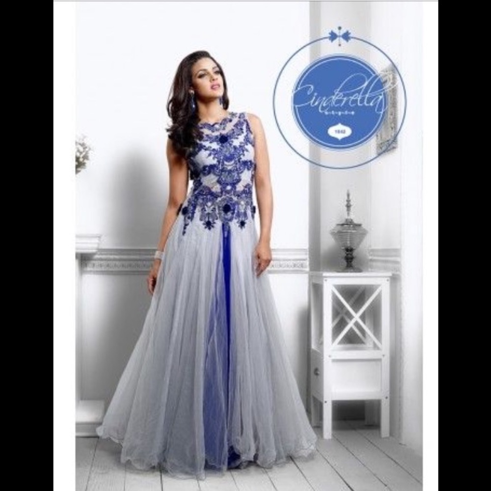 Unstitched blue salwar