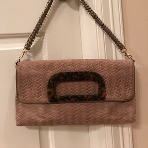 Elaine Turner stamped leather shoulder bag/clutch