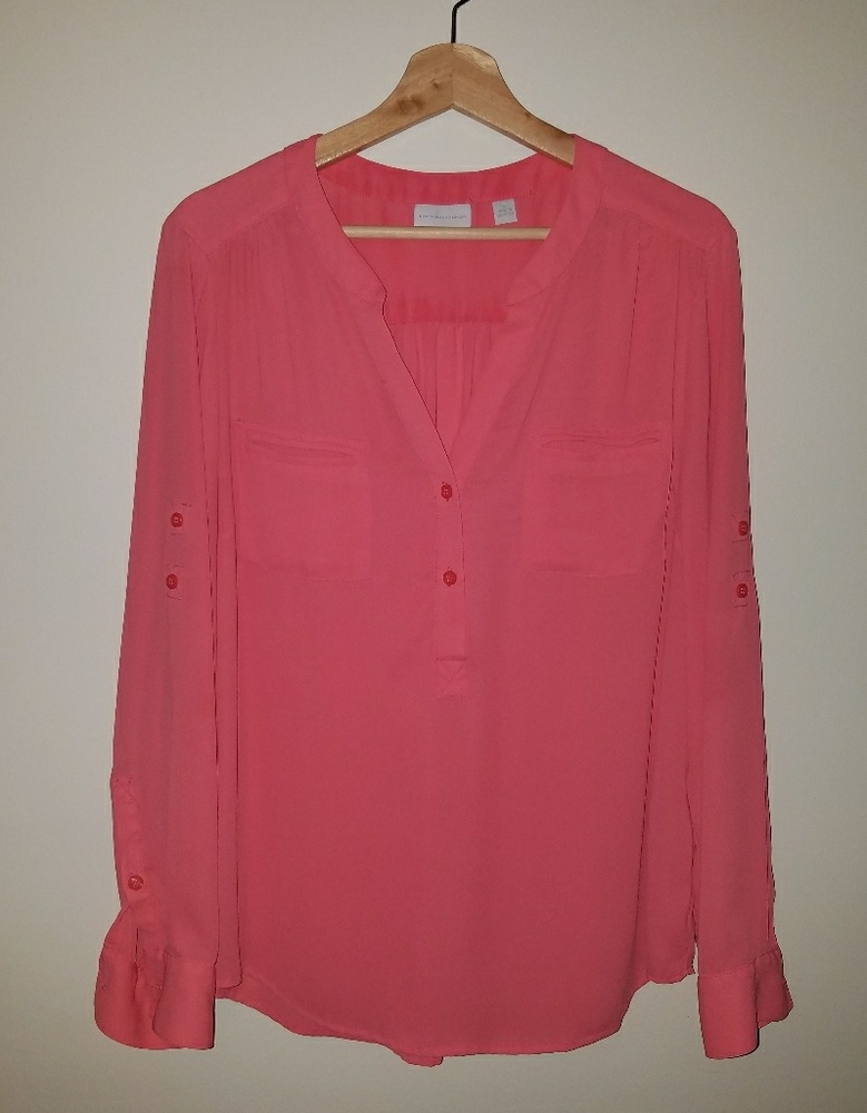 NY & Co Mandarin Collar Shirt
