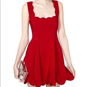 Red scalloped Nasty Gal dress