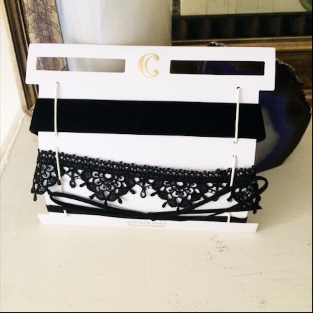 Flash Sale Black 3 Piece Choker Set NWT - Picture 1 of 7