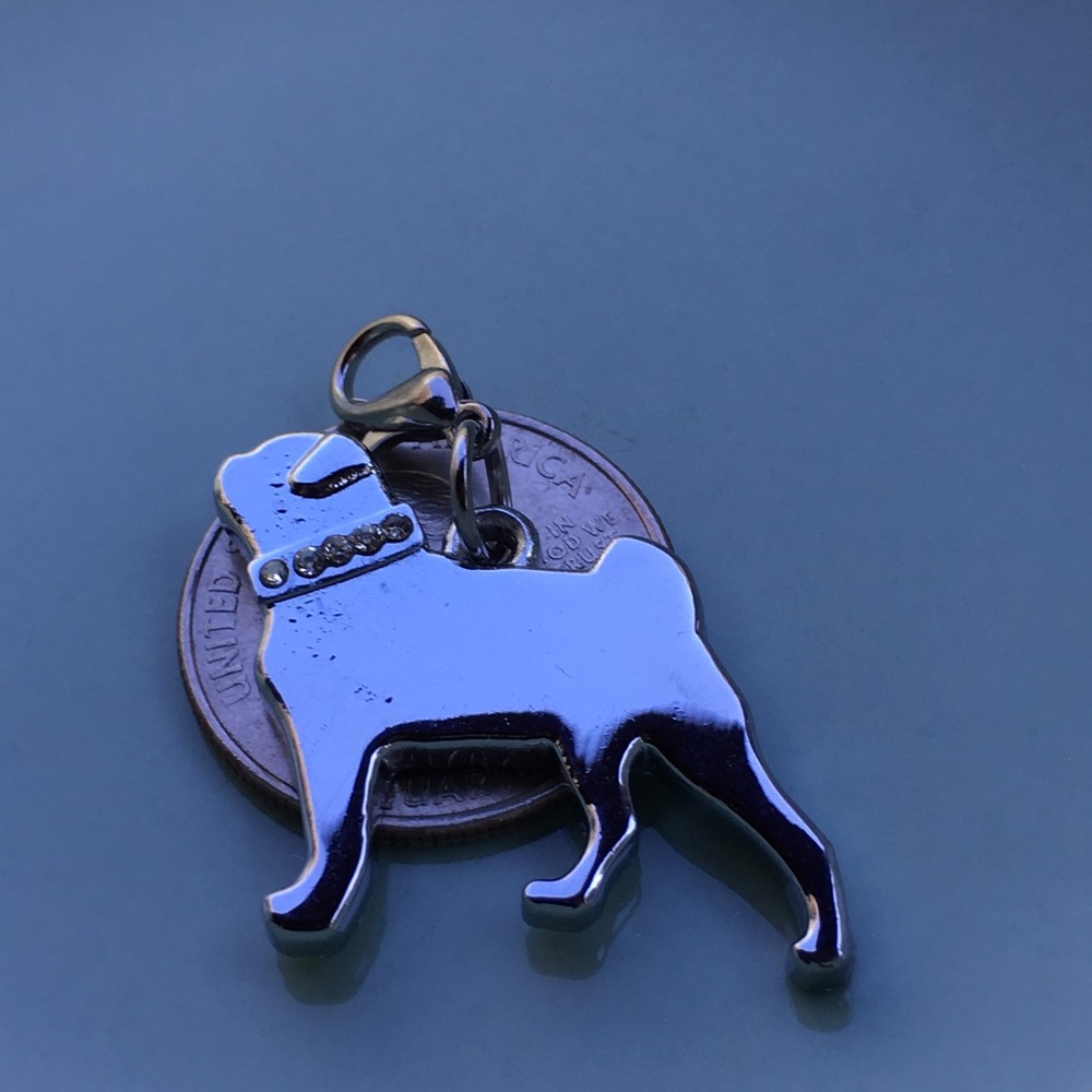 Bling💎 PUG charm on leather bracelet - Picture 3 of 8