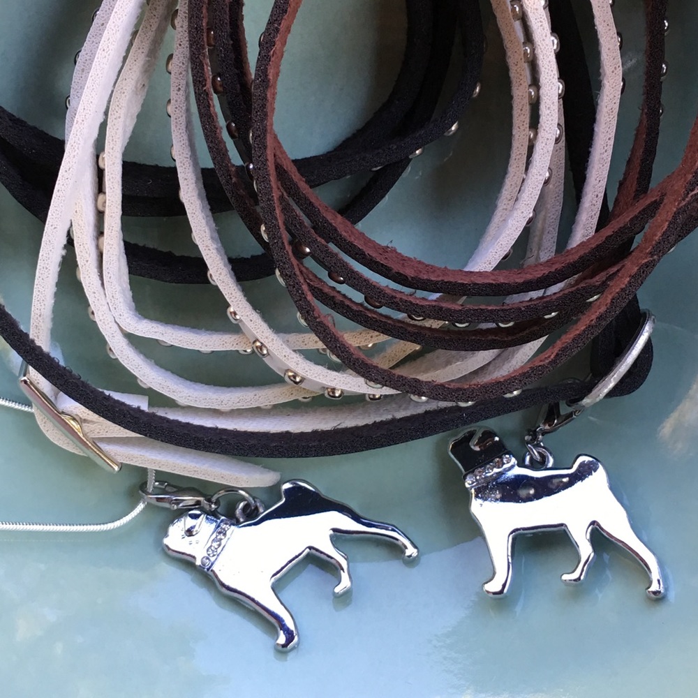 Bling💎 PUG charm on leather bracelet - Picture 4 of 8
