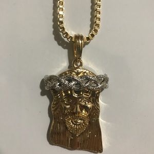 14K Gold Jesus Piece (Iced-Out)