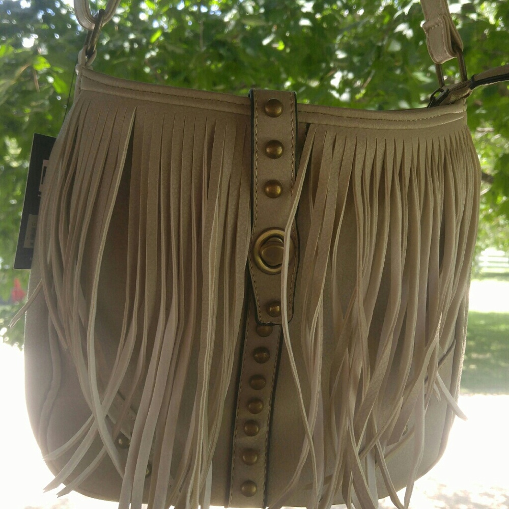 Boutique Tan Fringe crossbody NWT