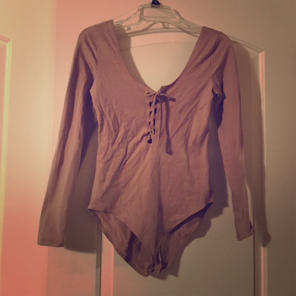 PINK Lace-up Bodysuit