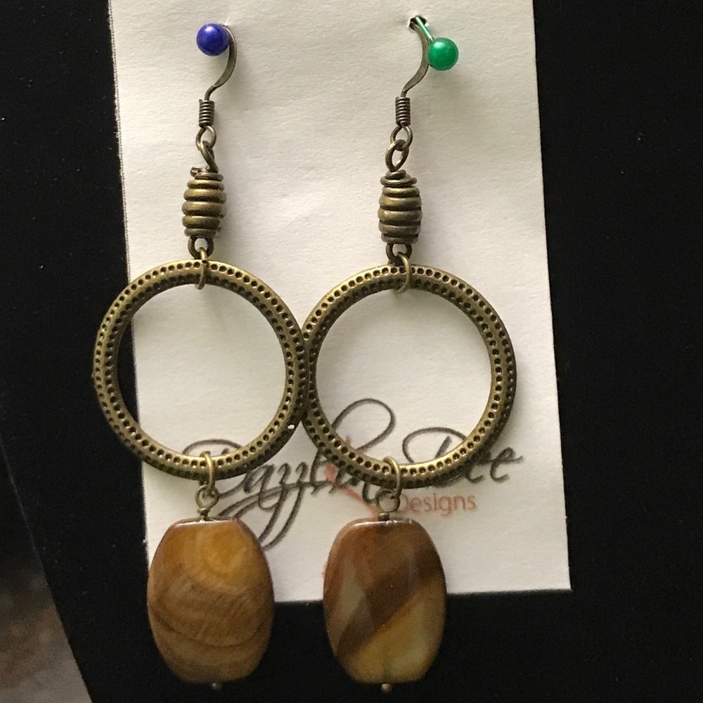 Bronze dangle earrings