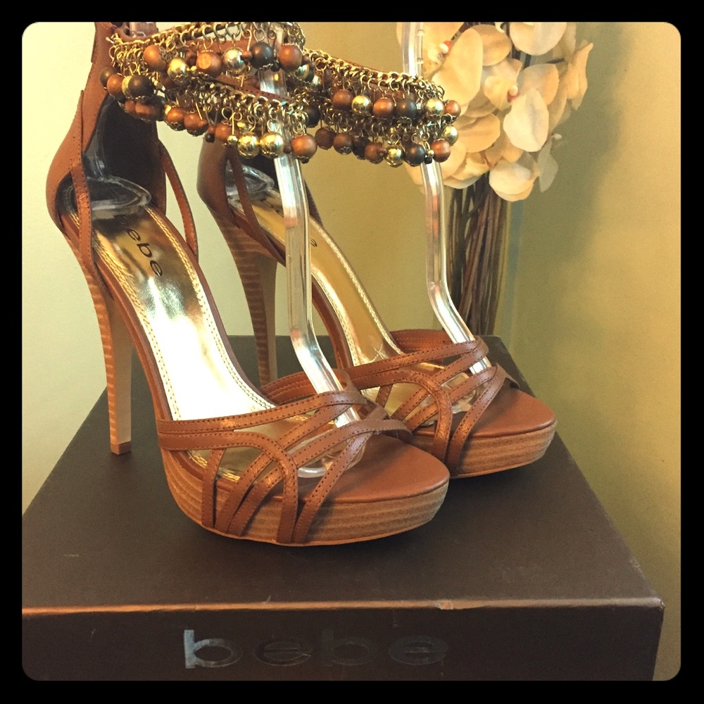Bebe Polly tan sandals