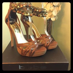Bebe Polly tan sandals