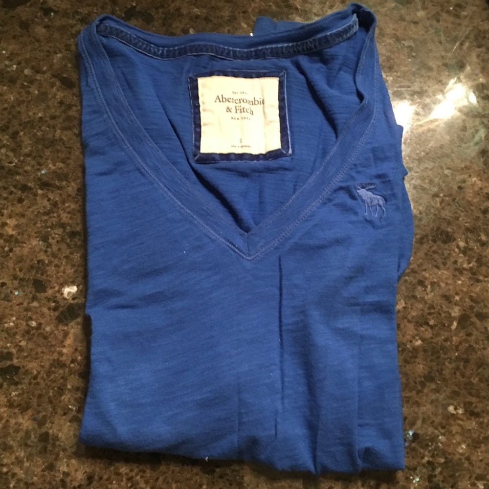 Royal Blue V-Neck Long Sleeve Abercrombie shirt