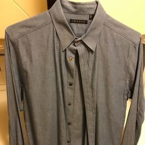 Theory Button Down Slim Fit Light Blue Shirt