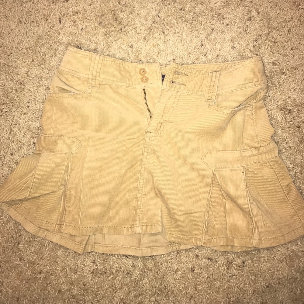 Corduroy khaki color skirt