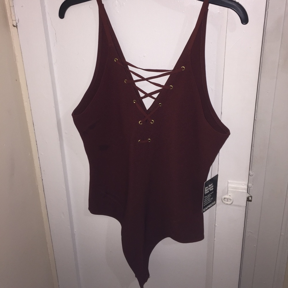 Express Burgundy Bodysuit
