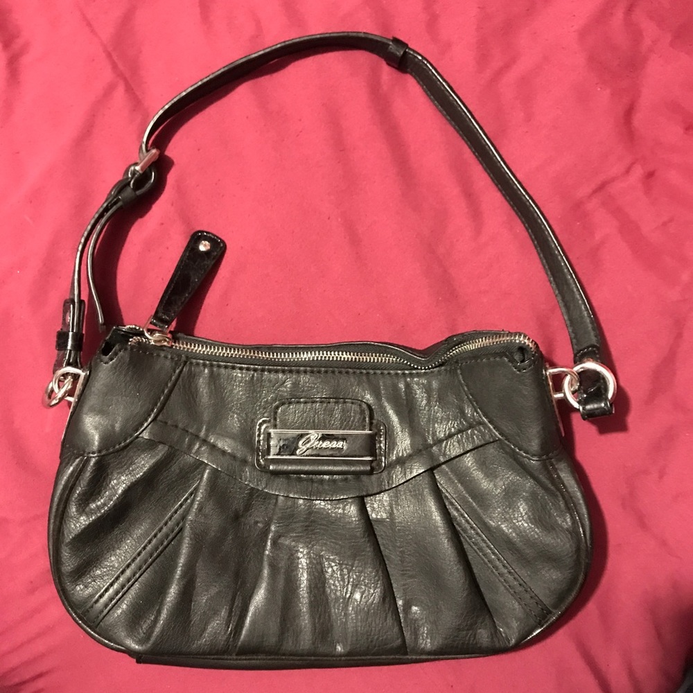 Black Leather Guess Purse