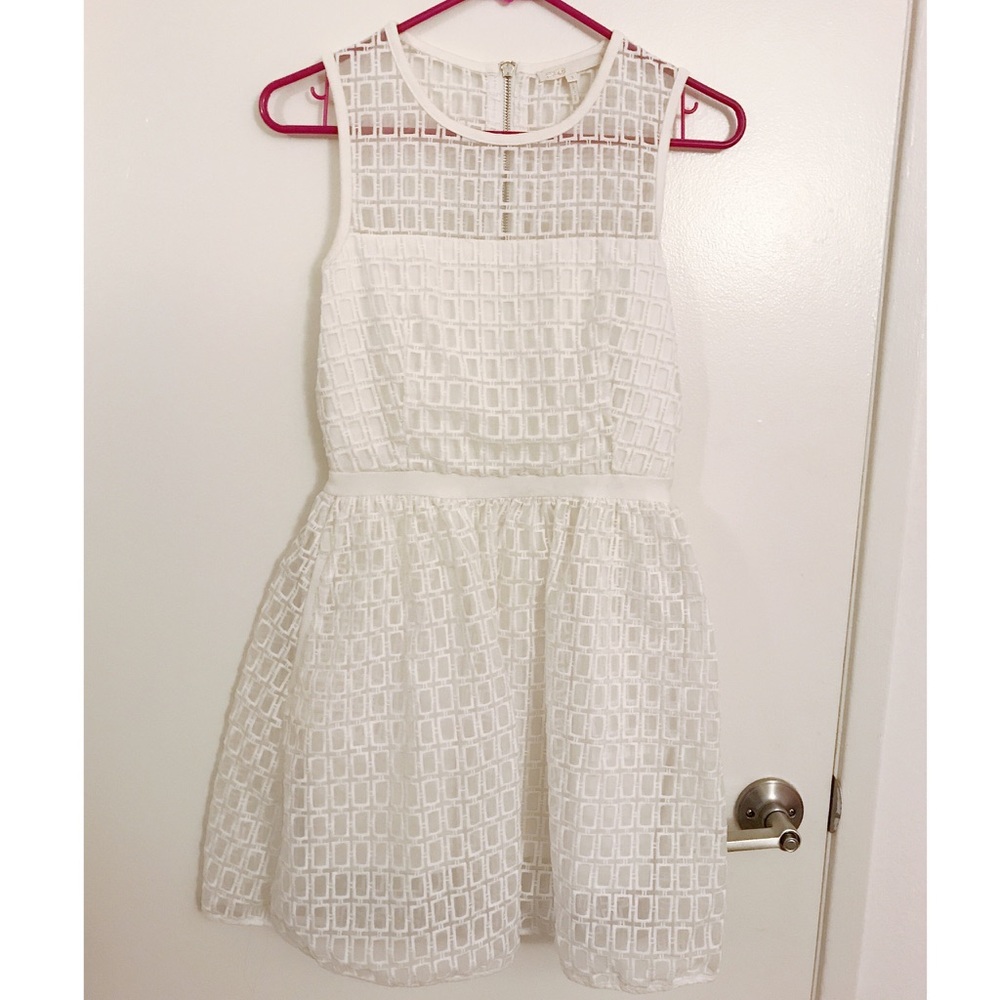 Maje Mini Check Dress White