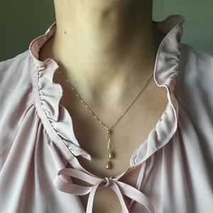 14k Gold 17" Negligee Tassel Necklace